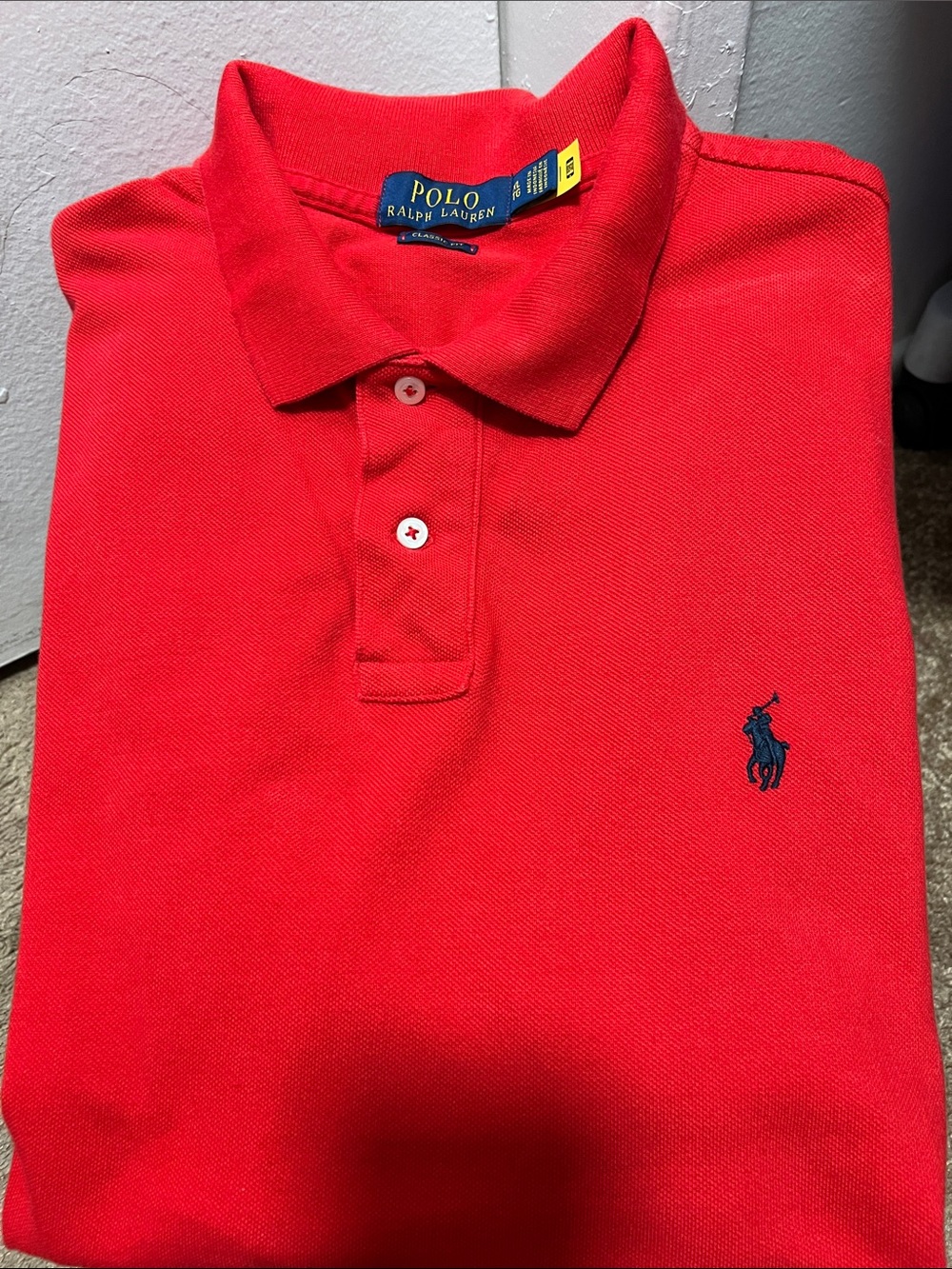 Polo by Ralph Lauren Red Polo Shirt with Navy Logo